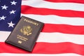 American passport on flag Royalty Free Stock Photo