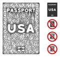 American Passport Web Vector Mesh Illustration