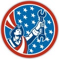 American Patriot Holding Spanner Circle Retro