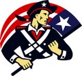 American Patriot Minuteman Flag Retro Royalty Free Stock Photo