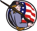 American Patriot Minuteman Rifle And Flag