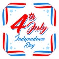 American Independence day poster template, 4th July background. Ribbon flags and stars Royalty Free Stock Photo