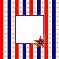 American Patriotic Graphic Background in Red, White and Blue Stripes, Gold Stars. Text area in the center Royalty Free Stock Photo