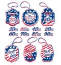 American Patriotic Holiday Celebration Shopping Sale Price Tag Label Set Royalty Free Stock Photo