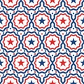 American patriotic pattern in red, blue and white with star shapes Royalty Free Stock Photo