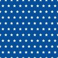 American patriotic seamless pattern. USA traditional backdrop. White stars on blue background. Vector template for Royalty Free Stock Photo
