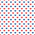 American patriotic seamless pattern. USA traditional background. Red blue white hearts backdrop. Vector template for