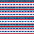 American patriotic seamless pattern. USA traditional background. Red blue white stars and stripes backdrop. Vector Royalty Free Stock Photo