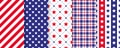 American patriotic seamless pattern. Vector illustration.  4th July  blue, red prints Royalty Free Stock Photo