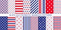 American patriotic seamless pattern. Vector illustration.  4th July  blue, red prints Royalty Free Stock Photo