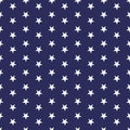 American patriotic seamless pattern with white stars on a blue background.