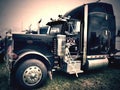 American Peterbilt trucks parked chrome