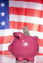 American piggy bank savings Royalty Free Stock Photo