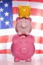 American Piggy banks Royalty Free Stock Photo