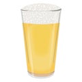 American pint with light beer for banners, flyers, posters, cards. Lager with foam. International Beer Day. Beer day Royalty Free Stock Photo