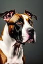 American Pit Bull Terrier Dog Portrait, digital art Royalty Free Stock Photo