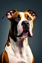 American Pit Bull Terrier Dog Portrait, digital art Royalty Free Stock Photo