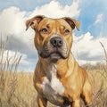 American pit bullterrier pitbull portrait sketch, drawing