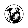 American Pitbull Terrier dog breed pet. Pit Bull silhouette sketch isolated on a white background. Vector illustration Royalty Free Stock Photo