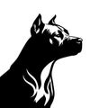 American Pitbull Terrier dog breed pet. Pit Bull silhouette sketch isolated on a white background. Vector illustration Royalty Free Stock Photo