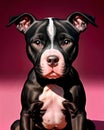 American Pitbull Terrier puppy dog portrait illustration