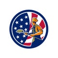 American Pizza Baker USA Flag Icon Royalty Free Stock Photo