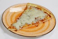 american pizza slice, thin crust with tomato sauce and mozzarella cheese, similar to margarita Royalty Free Stock Photo