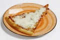 American pizza slice, thin crust with tomato sauce and mozzarella cheese, similar to margarita Royalty Free Stock Photo