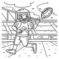 American Player Catching Football Coloring Page Royalty Free Stock Photo