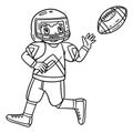 American Player Catching Football Isolated Royalty Free Stock Photo