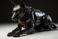 American police dog robot. Innovative fight against crime. Generative AI Royalty Free Stock Photo