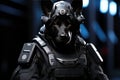 American police dog robot. Innovative fight against crime. Generative AI Royalty Free Stock Photo