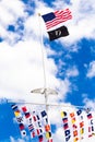 American and POW flags waving Royalty Free Stock Photo