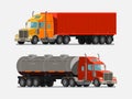 American powerful truck, lorry. Delivery, shipment, shipping, transportation concept. Vector illustration