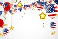 American President Day background of stars flying. Holiday confetti in US flag colors for President Day Royalty Free Stock Photo