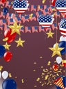 American President Day background of stars flying. Holiday confetti in US flag colors for President Day Royalty Free Stock Photo