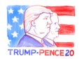 American President Donald Trump and Vice President Mike Pence 2020