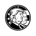 American President Donald Trump and Vice President Mike Pence 2020 Stencil Black and White