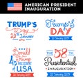 American President inauguration hand lettering greetings set.