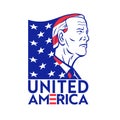 American President Joe Biden USA Stars and Stripes Flag United America Retro Royalty Free Stock Photo