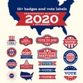 American presidential election badges and vote labels