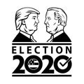 American Presidential Election 2020 Donald Trump Versus Joe Biden Retro Black and White Style