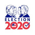 American Presidential Election 2020 Trump-Pence and Biden-Harris