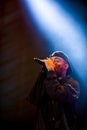 American Rapper Mac Miller performs on stage in Europe, Portugal, at music Festival