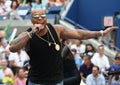 American rapper, singer, and songwriter Flo Rida participates at Arthur Ashe Kids Day 2016