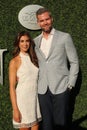 American real estate salesperson and reality television star Ryan Serhant R and Emilia Bechrakis attend US Open 2016 opening