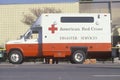 An American Red Cross Disaster Service vehicle in Los Angeles after the 1994 earthquake