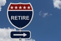 American Retire Highway Road Sign Royalty Free Stock Photo