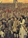 American Revolutionary War ca 1776. Fictional Battle Depiction. Generative AI.