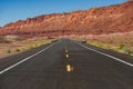 American roadtrip. Empty scenic highway in Arizona, USA. Royalty Free Stock Photo